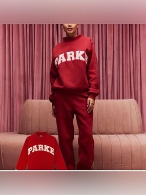 Valentine’s Day drop Parke Women's Crimson Varsity Mock Neck NWT - S/M